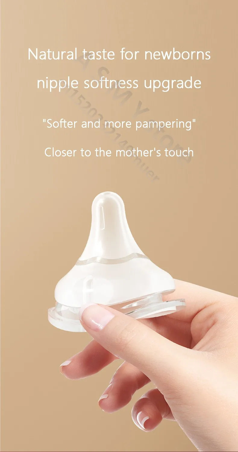 Baby nipples /for pigeon 2nd / 3rd generation bottles, silicone natural taste, wide diameter 5CM universal nipple/