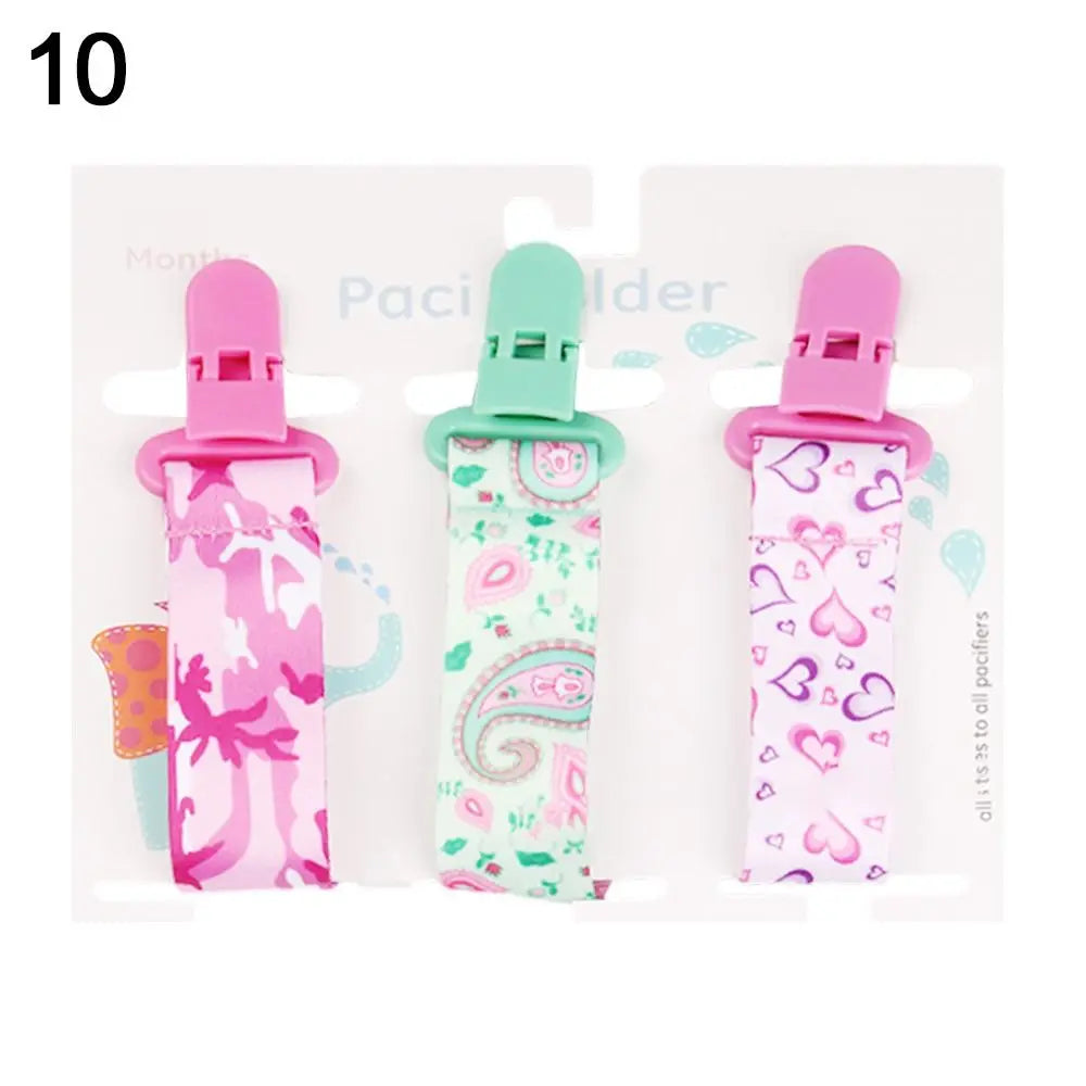 3 Sets of Dummy Pacifier Clips Baby Care Nipple Holder Baby Pacifier Chain Brackets Carrying Pacifier Brackets Gifts