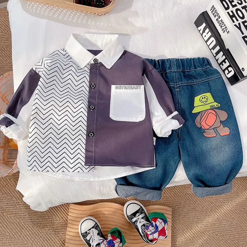 0-6 Yrs Boys Autumn Clothing Set 2026 New Baby Casual Fashion Handsome Children's Boy Spring Autumn 2pcs Outfit Clothes