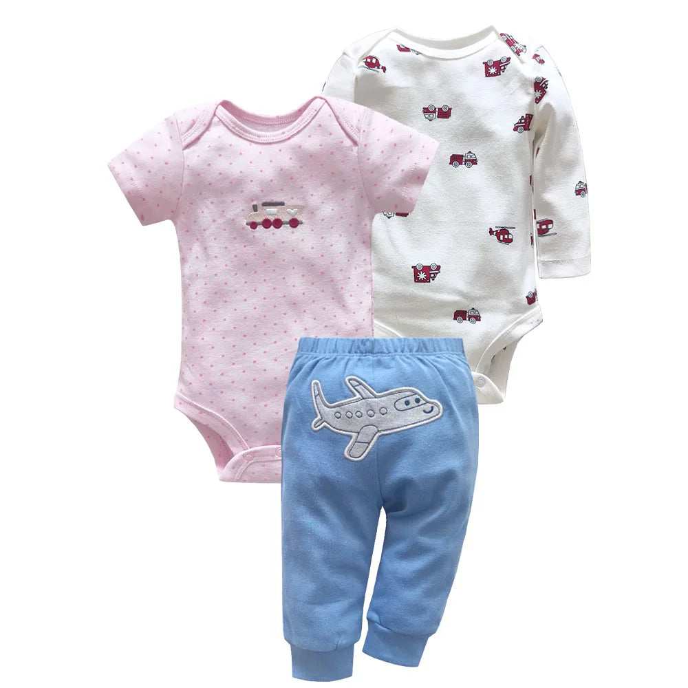 2026 Baby Clothing Set Newborn Baby Girls Clothes Soft Cotton Two Pieces Bodysuits+Pants Cartoon Roupa De BeBe
