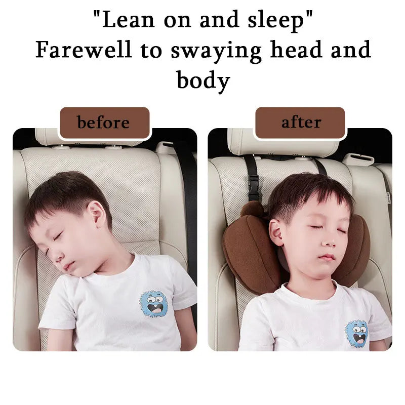 1Set Car Cute Cartoon Pillow Car Mounted Child Sleeping Pillow Car Removable Comfortable Breathable Headrest Lumbar Support