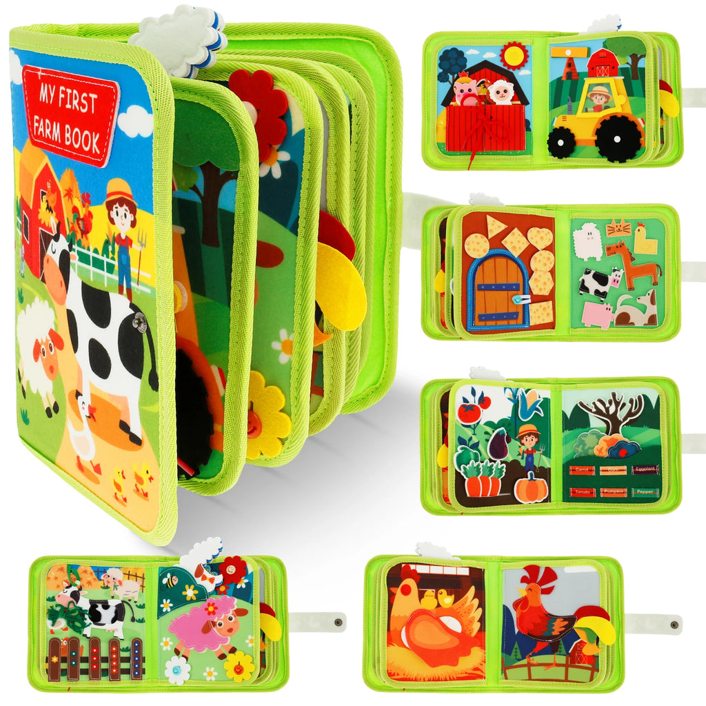 Soft Baby Felt Books Educational Sensory Toy for Toddlers Soft Activity Busy Book Felt Cloth Animals Sensory Quiet Books