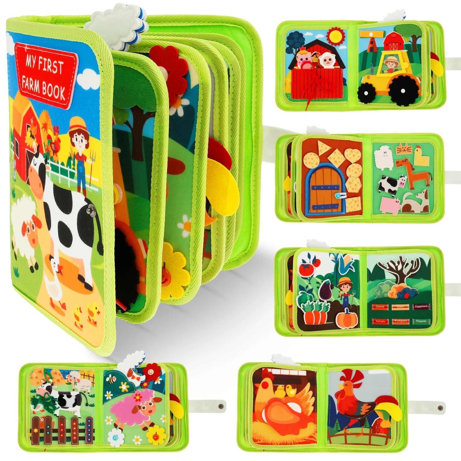 Soft Baby Felt Books Educational Sensory Toy for Toddlers Soft Activity Busy Book Felt Cloth Animals Sensory Quiet Books