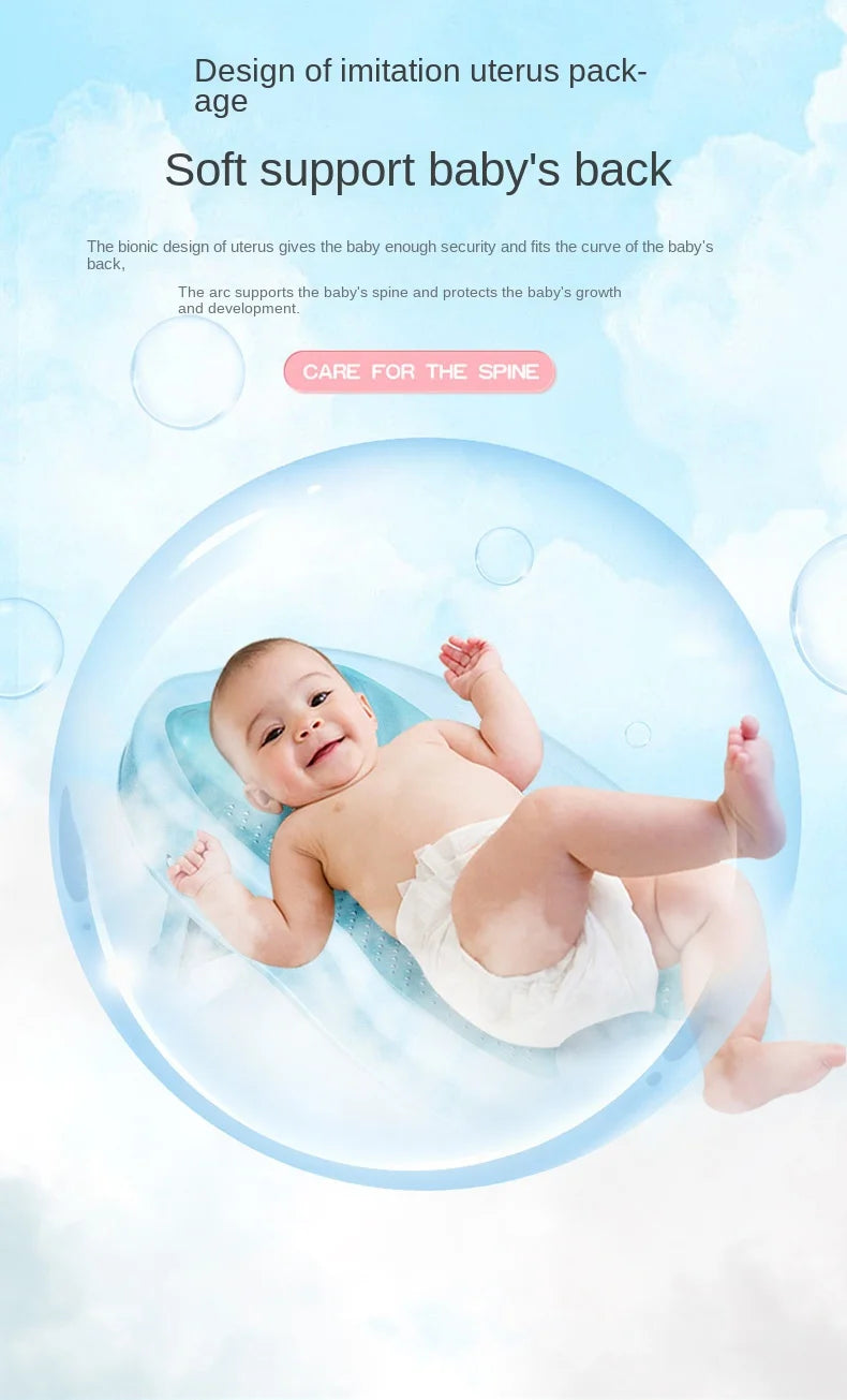 Baby Shower Rack Can Sit and Lie Down, Baby Bathtub Anti Slip Mat, Newborn Shower Net Universal Bath Bed Holder