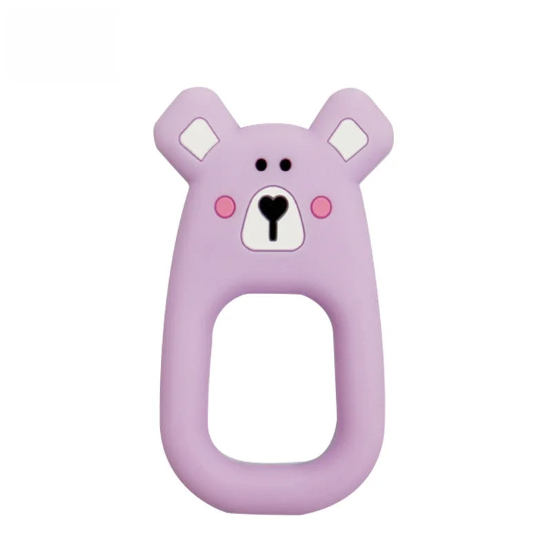 Baby Teether 0 To 6 Months BPA Free Silicone Chewing Teething Toy Pacifier Chain Making Cartoon Animal Pattern Silicone Baby Toy