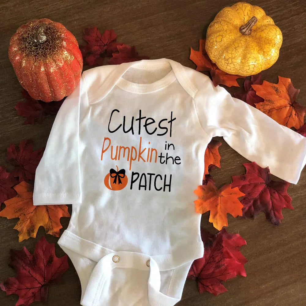 Newborn Baby Girl Pumpkin Bodysuit Halloween Outfit Party Princess Baby Clothing Baby Girl First Halloween Party Gifts 0-24M
