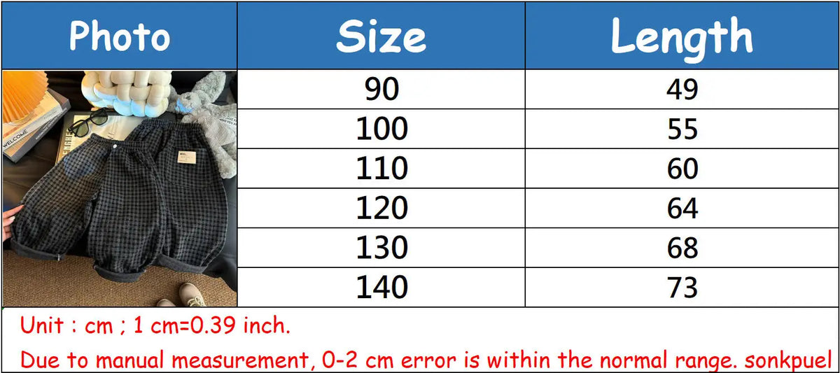 1-6 Years Children Clothing Boys Girls Korean Style Casual Loose Plaid Straight Trousers Outdoor Mosquito Repellent Kids Clothes