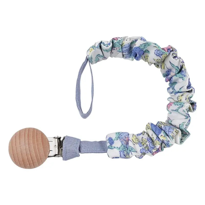 Baby Cotton Pacifier Chain Beech Wood Clip Infant Teething Toys Holder For Nipples Teether