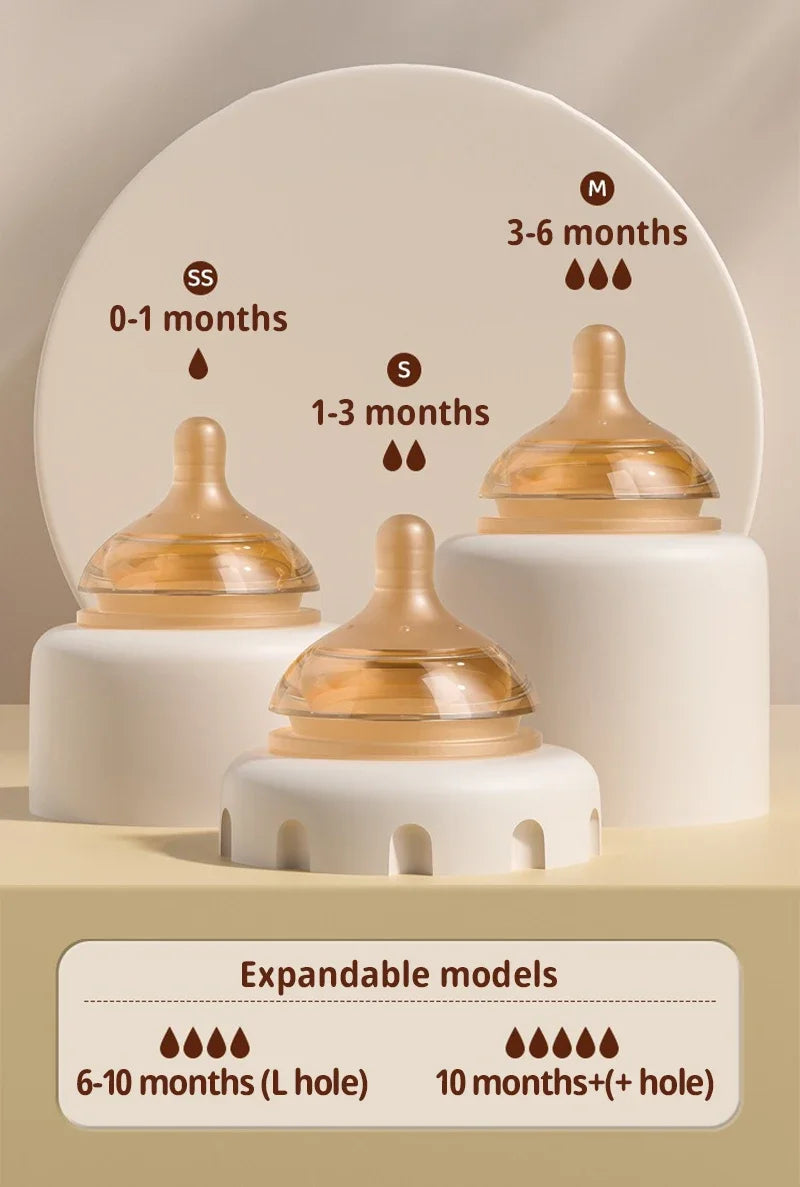 160ML/ 240ml Glass Milk Bottle for Newborn Babies Feeding Bottle Anti-Choke Baby Bottle Infant BPA Free 0-1Y