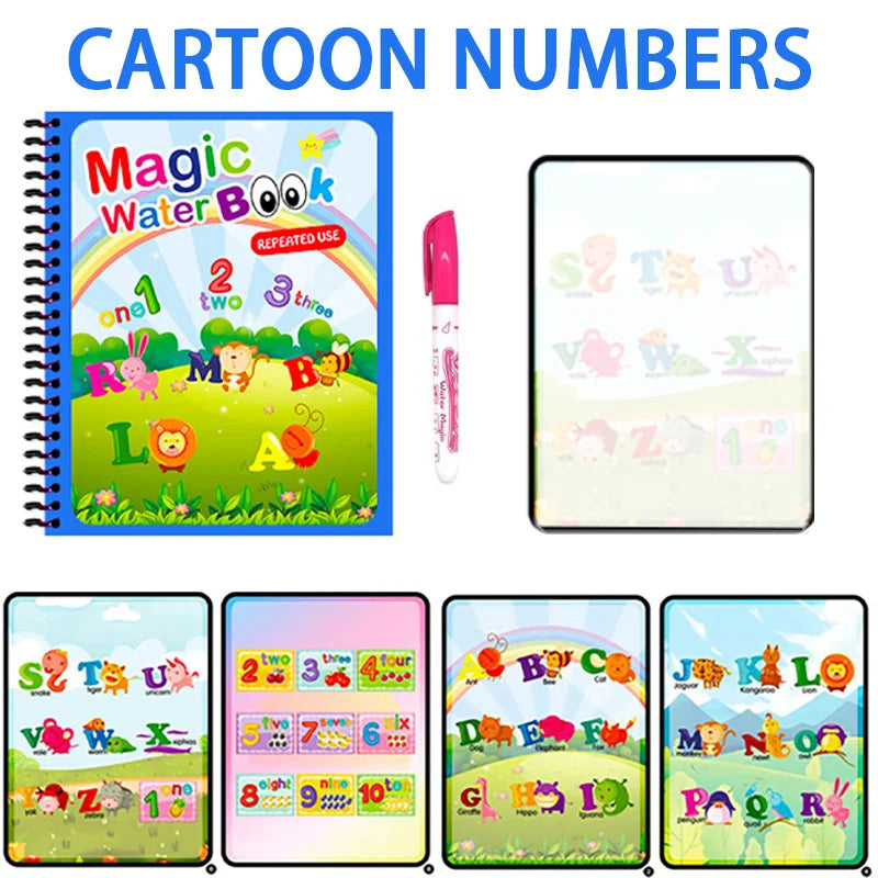 Montessori Toys Reusable Coloring Book Magic Water Painting Book Magic Book Children's Sensory Learning Early Education Toys
