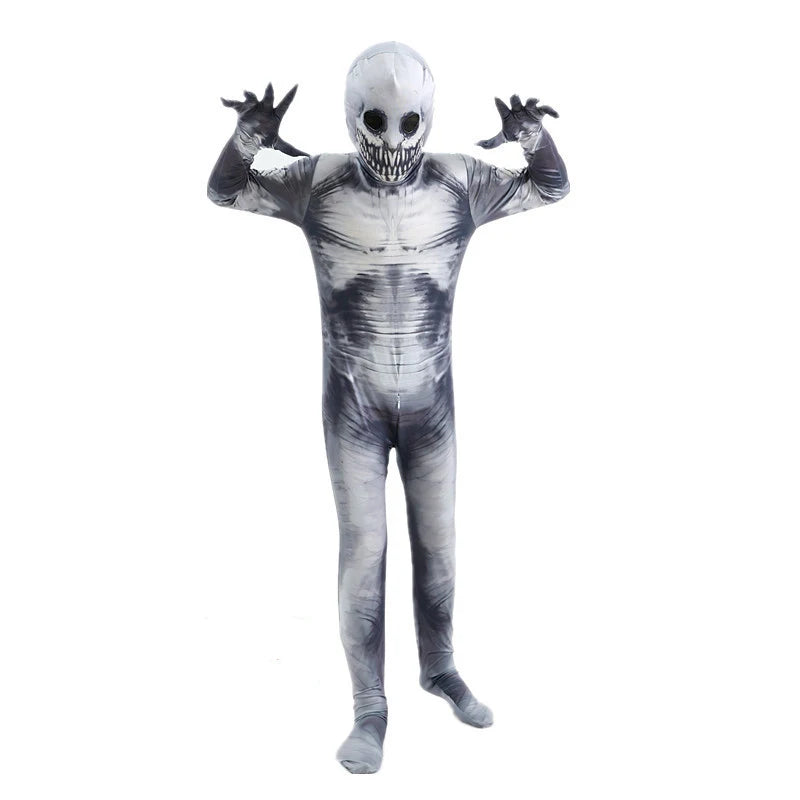 Children Horror Onesie Halloween Printed Zipper Costume Kids Party Performance Costume Dress Up Carnival