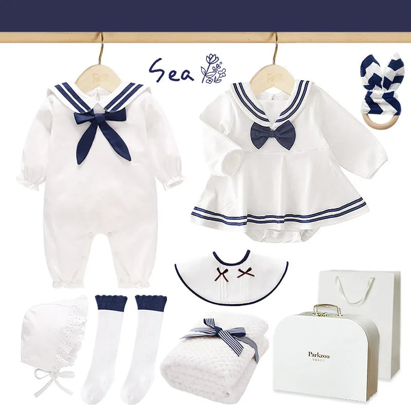 Spring and Summer Newborn Children Meet Gift Box Baby Full Moon Clothes 100 Days New Year Gift Supplies Daquan Newbaby Set
