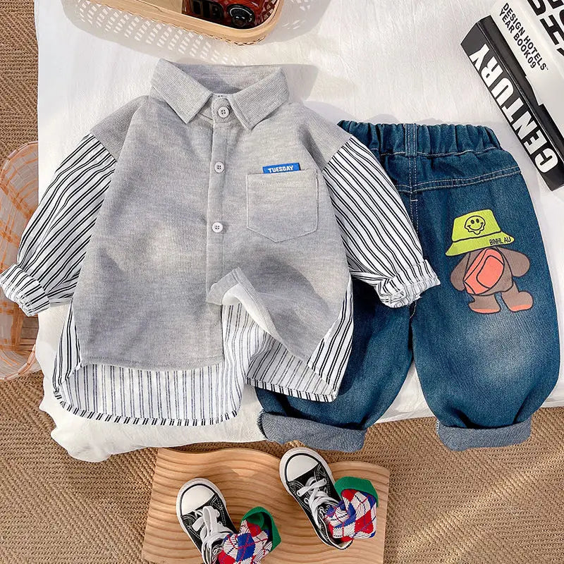 0-6 Yrs Boys Autumn Clothing Set 2026 New Baby Casual Fashion Handsome Children's Boy Spring Autumn 2pcs Outfit Clothes