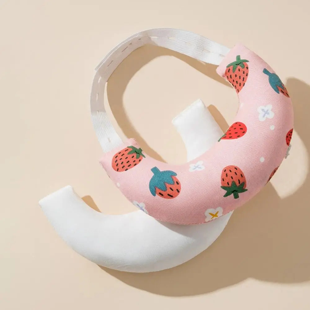 Cotton Baby Neck Support Pillow Curved Design Removable Pillowcase Baby Sleeping Pillow Soft Touch Hidden Zipper