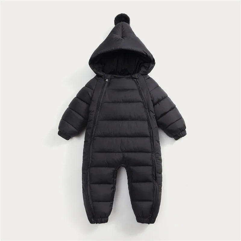 New Newborn Baby Clothes Jumpsuit, Solid Color Crawling Clothes for Boys and Girls Aged 0-3 Years, Winter Cotton Outfits for