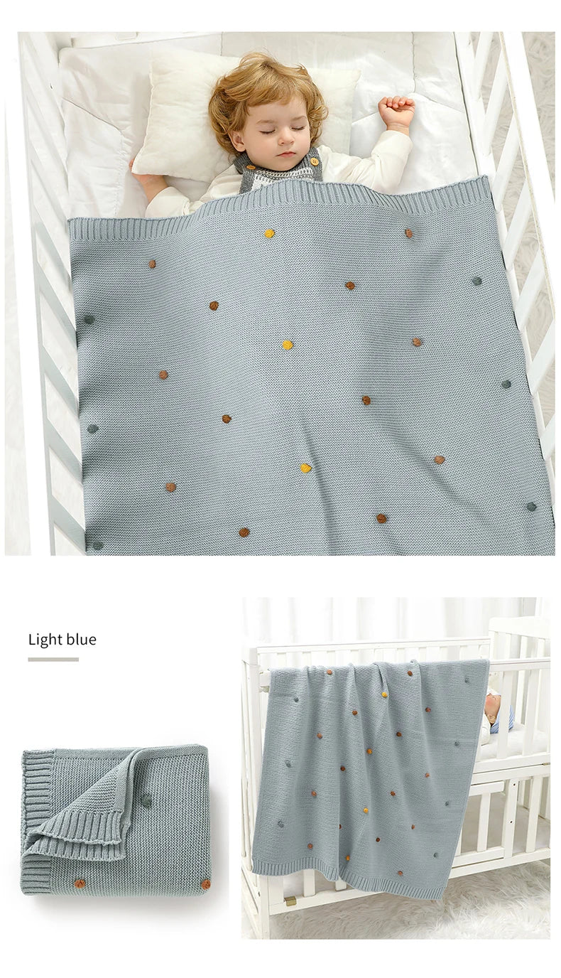 Baby Blanket Knit Stroller Swaddling 90*70CM Sleeping Sack Fashion Colored Dot Newborn Girls Bedding Quilt Boys Plaid Super Soft