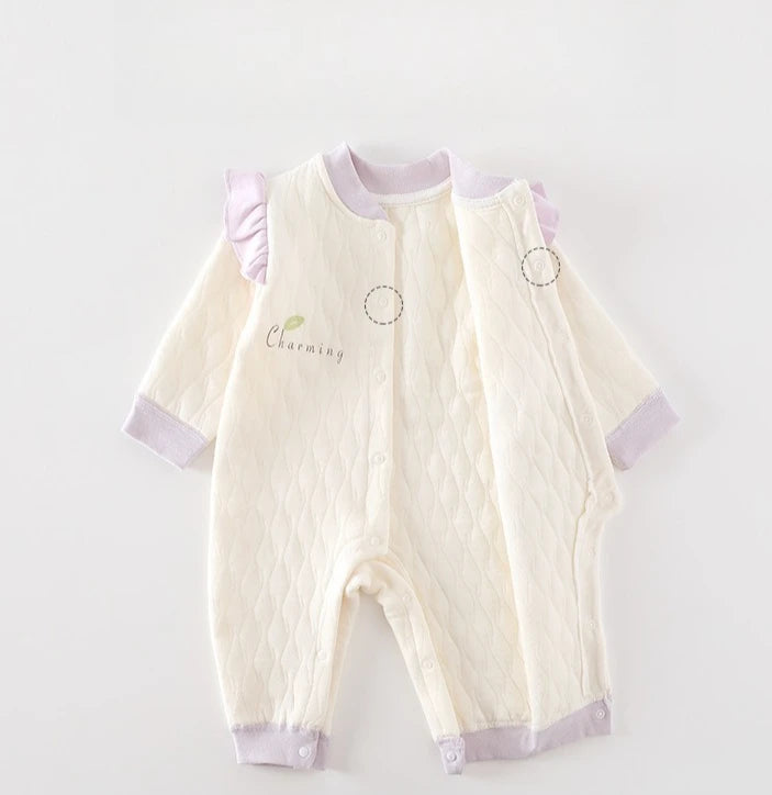Baby Girl Cute Clothes Newborn Baby Warm Spring Autumn Outwear Jumpsuit Infant 0-18Months Soft Pure Cotton Casual Bodysuit