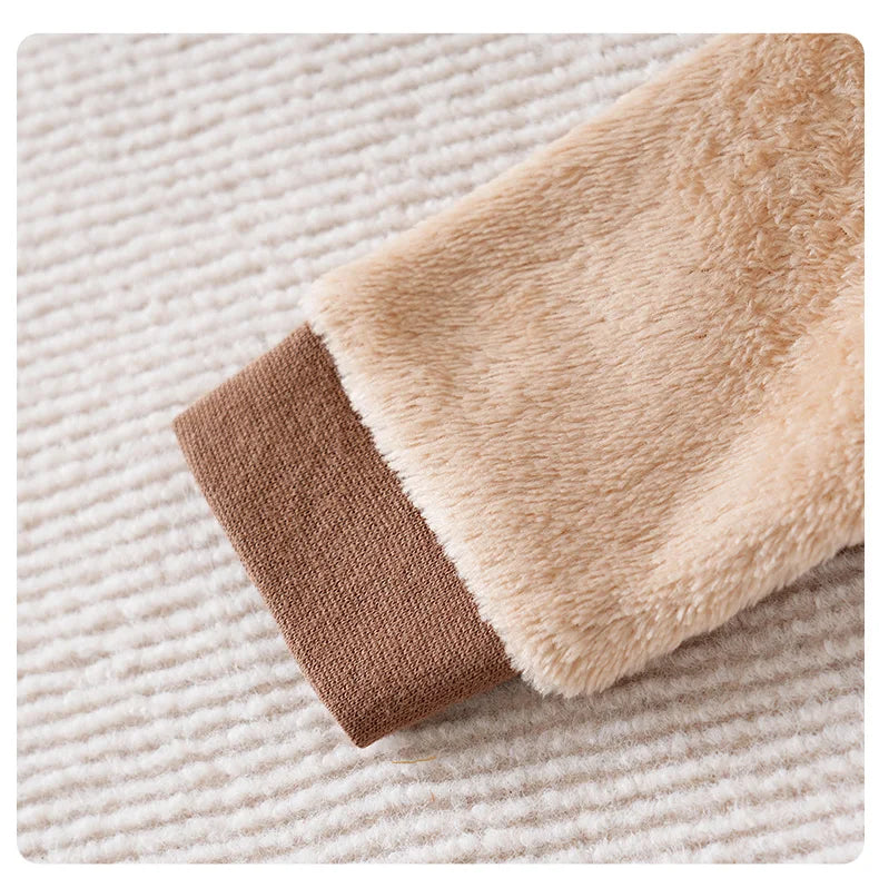 Baby Flannel Jumpsuit Winter Thick Warm Clothes Baby Cartoon Outdoor Clothes Cold Proof Snow Clothes