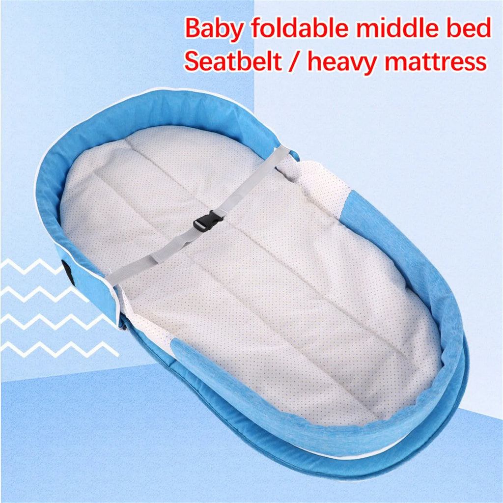 Baby Bed Folding Portable Baby Crib with Net and Awning Baby Nest Portable Baby Bed for Camping Infant Bed Bassinet for Baby