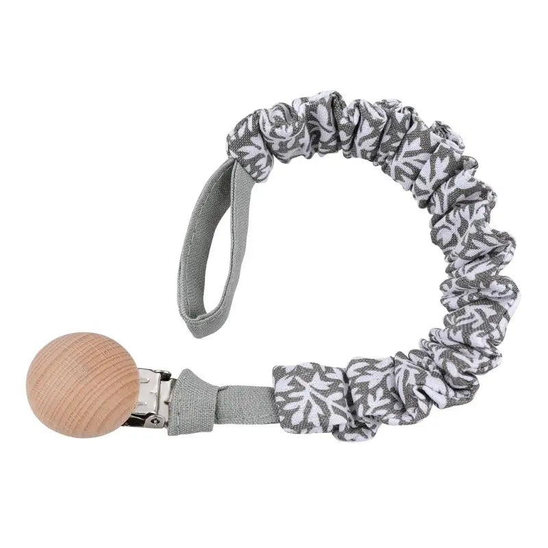 Baby Cotton Pacifier Chain Beech Wood Clip Infant Teething Toys Holder For Nipples Teether