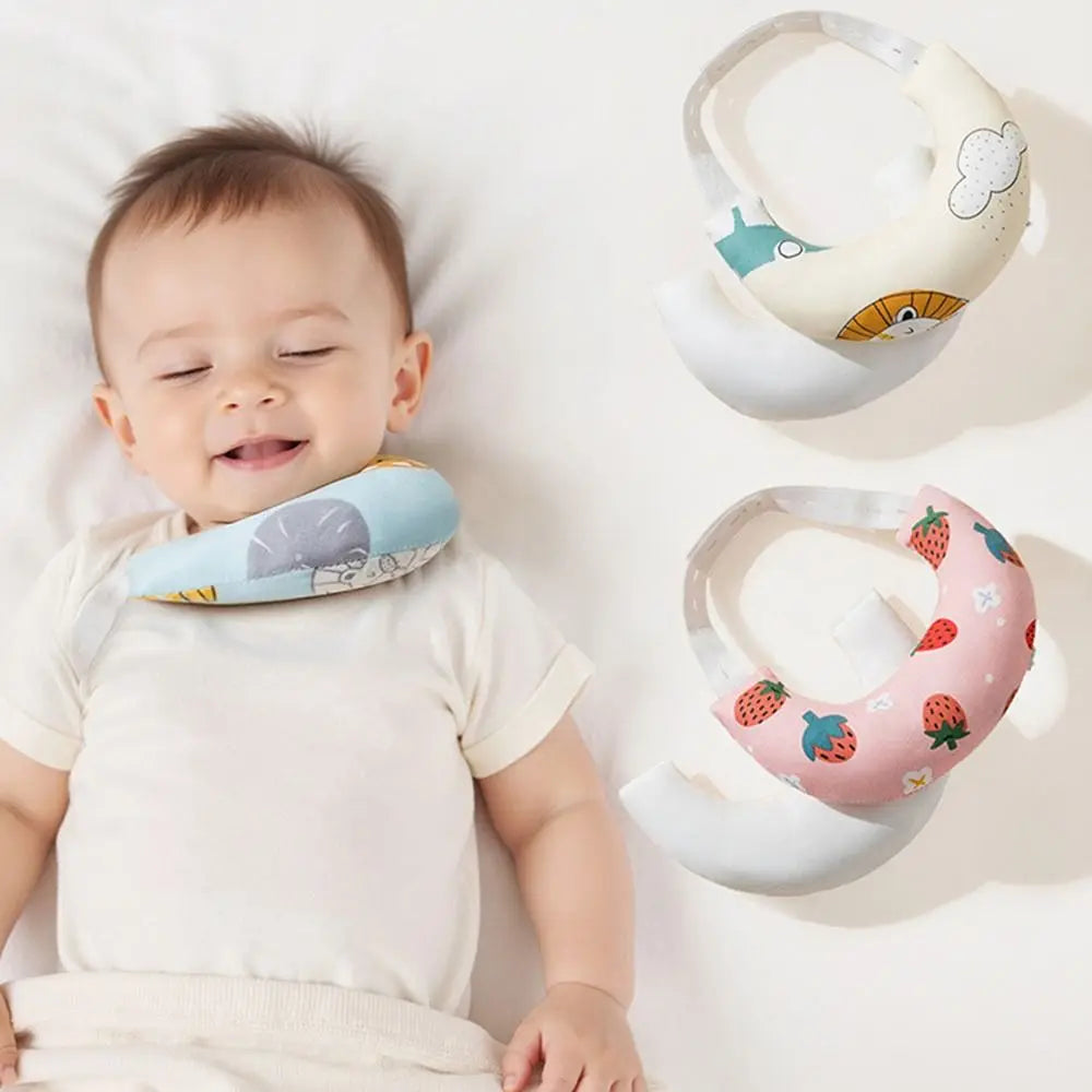 Cotton Baby Neck Support Pillow Curved Design Removable Pillowcase Baby Sleeping Pillow Soft Touch Hidden Zipper