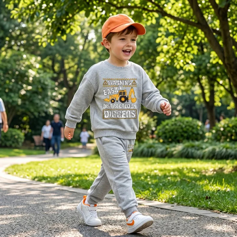 2026(1-8 Years Old) Boys Fashion Tracksuits Kids O Neck Hoodies Long Pants Two Piece Sets Autumn Child Sport Clothes Suit New