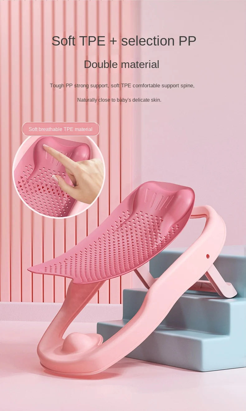 Baby Shower Rack Can Sit and Lie Down, Baby Bathtub Anti Slip Mat, Newborn Shower Net Universal Bath Bed Holder