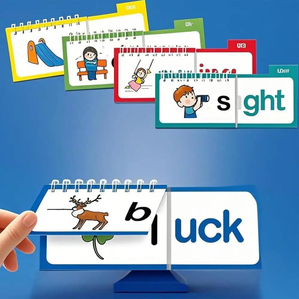 Reading Cards 30 Read and Rhyme FlipBooks Word Family Build Books Flash Cards kindergarten Vocabulary Educational Reading Game