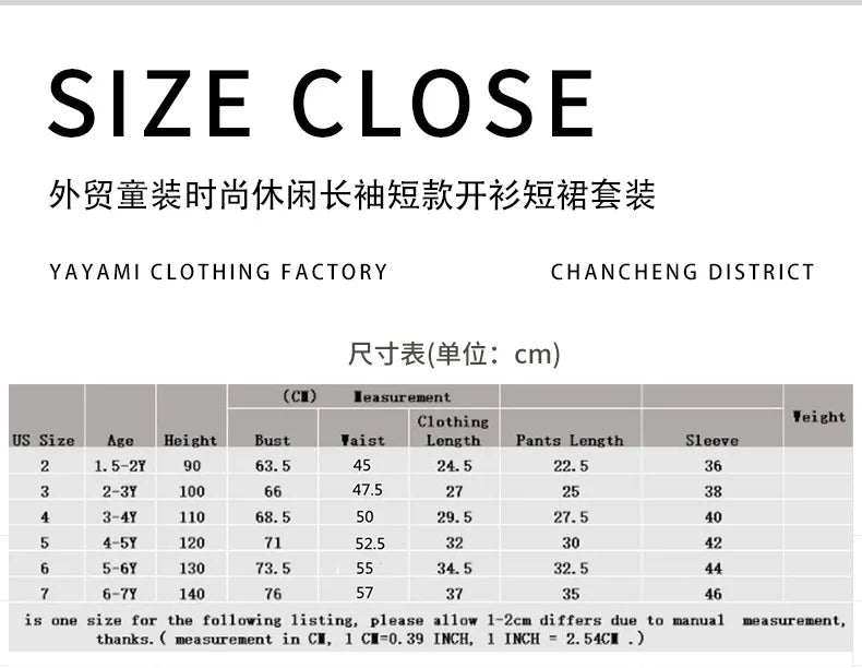 2025 Kids Girls Autumn 2 Pcs Outfits Long Sleeve Button Coat + Pleated Plaid Skirt Children Clothing For 2 3 4 5 6 7 8 Years