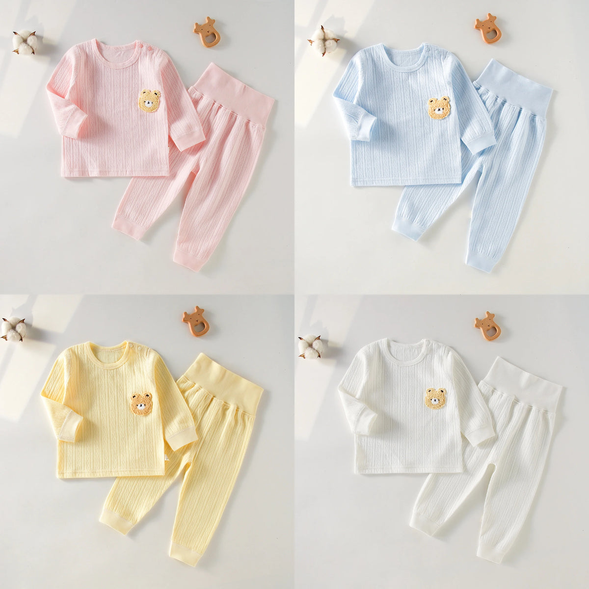 Children's 2-Piece Set Of Cotton Underwear Boneless A Baby Long-Sleeved Trousers Clothes Baby Clothing Homewear Pajamas Set