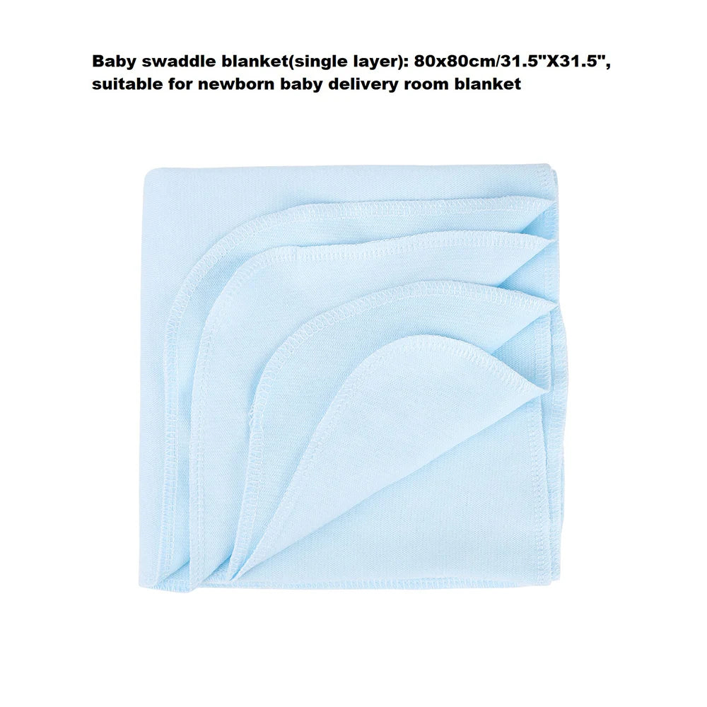 0-6 Months Baby Swaddle Blanket Single-layer Newborn Solid Color Sleep Swaddle Baby Wrap Newborn Hospital Room Swaddle Blanket