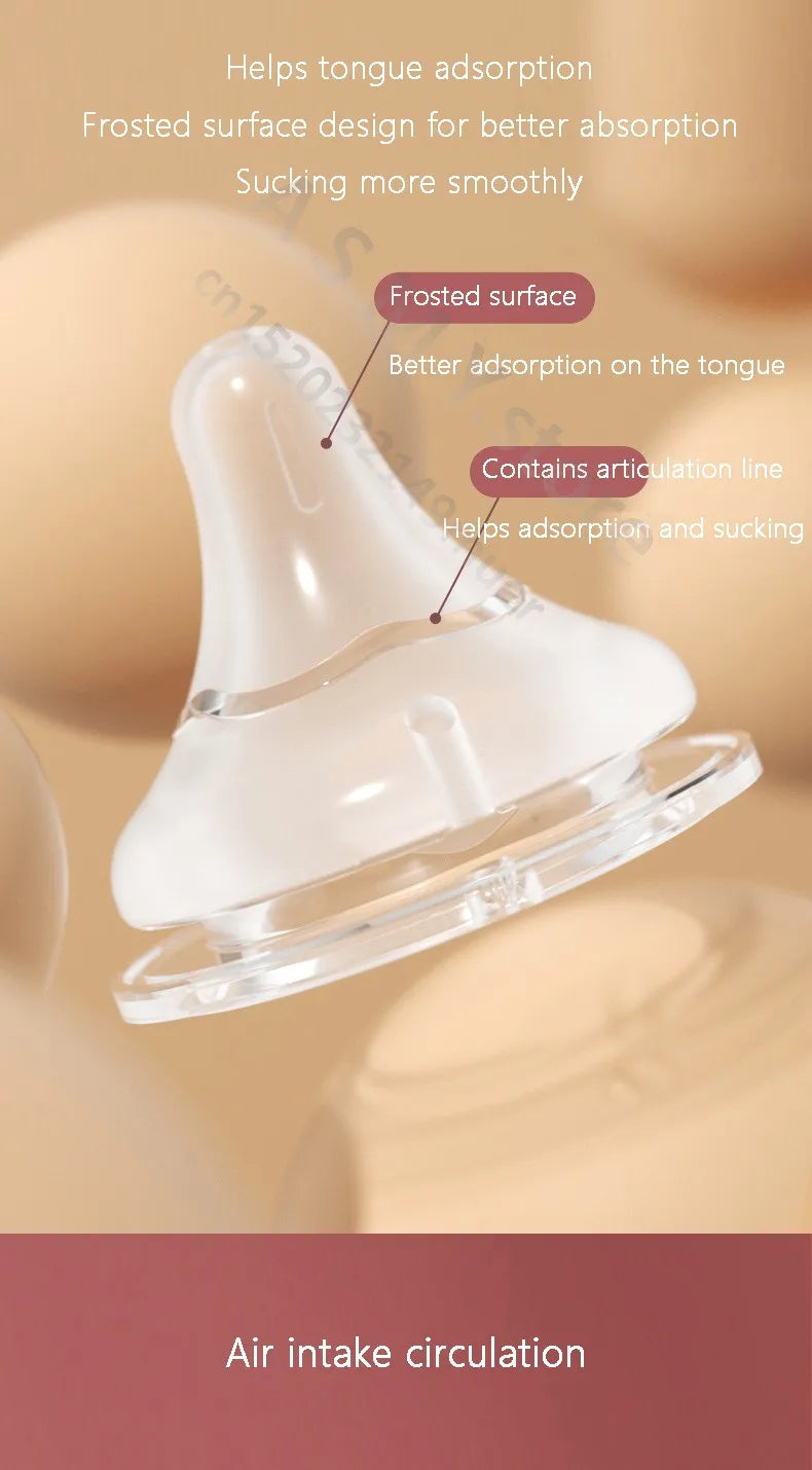 Baby nipples /for pigeon 2nd / 3rd generation bottles, silicone natural taste, wide diameter 5CM universal nipple/