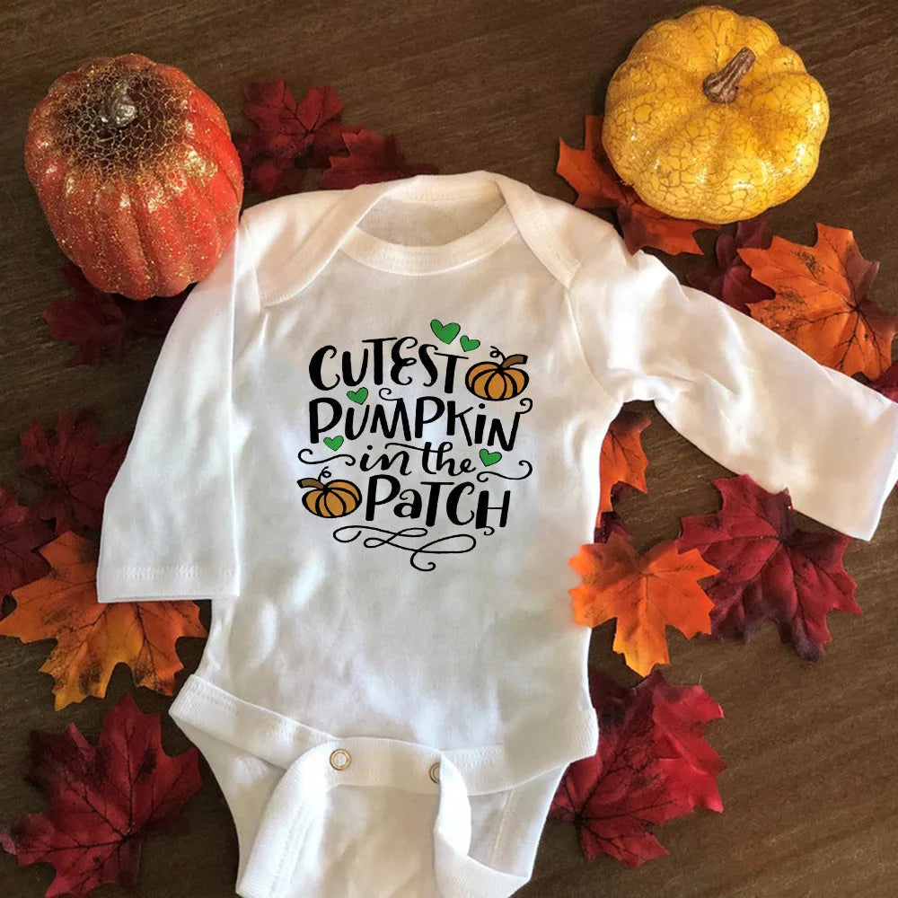 Newborn Baby Girl Pumpkin Bodysuit Halloween Outfit Party Princess Baby Clothing Baby Girl First Halloween Party Gifts 0-24M