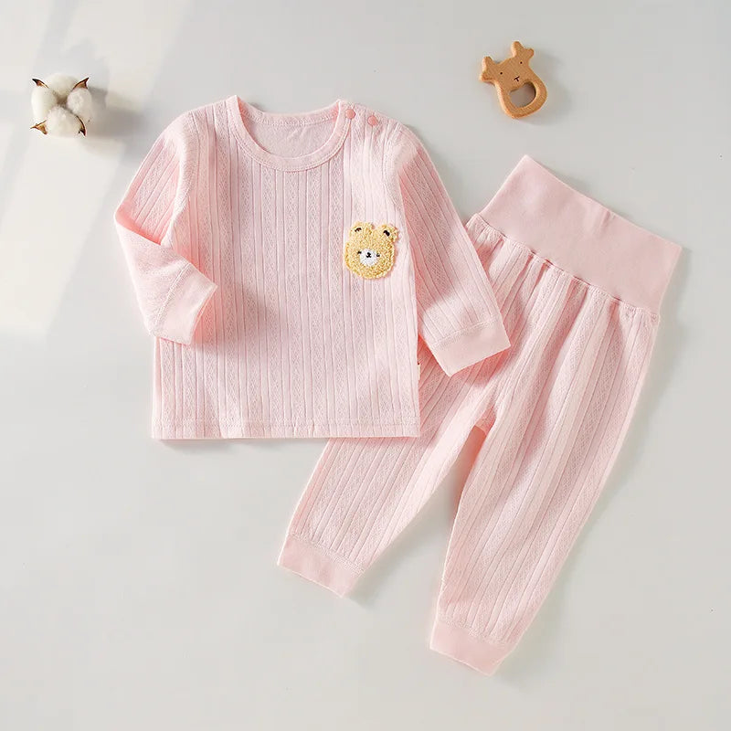 Children's 2-Piece Set Of Cotton Underwear Boneless A Baby Long-Sleeved Trousers Clothes Baby Clothing Homewear Pajamas Set