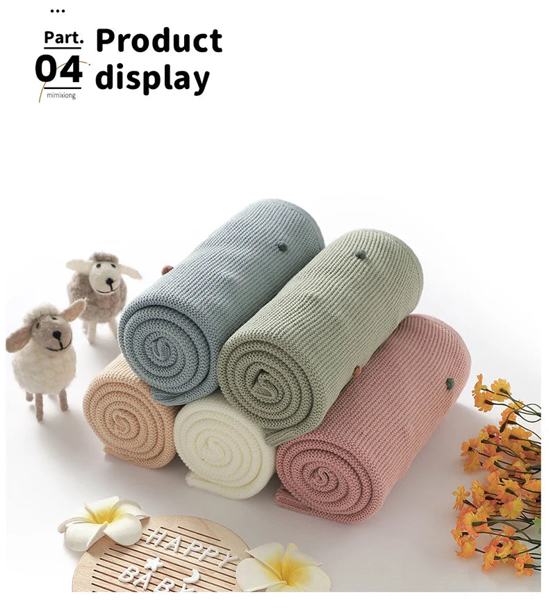 Baby Blanket Knit Stroller Swaddling 90*70CM Sleeping Sack Fashion Colored Dot Newborn Girls Bedding Quilt Boys Plaid Super Soft