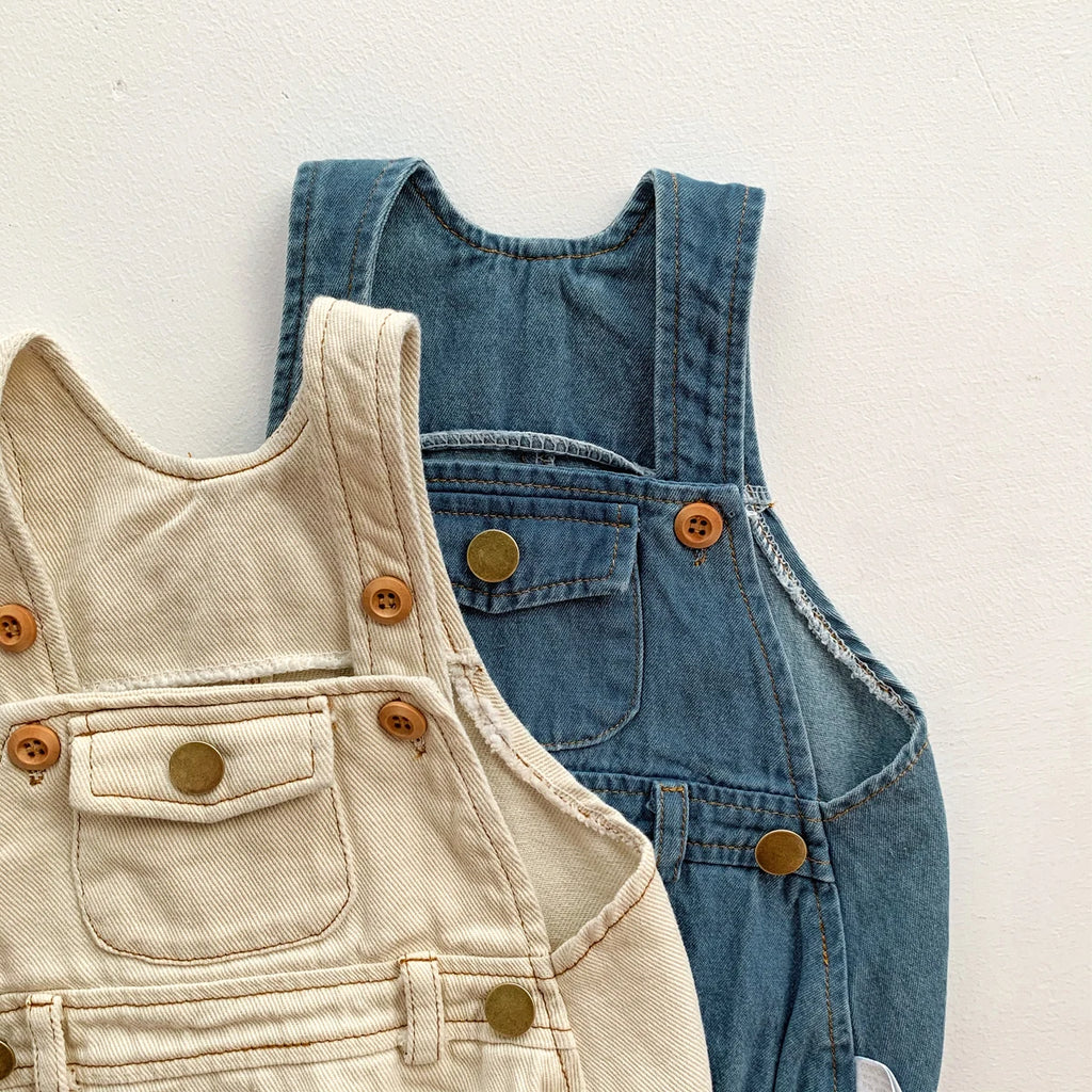 Baby Clothes Denim Sling Romper Infant Onesie Newborn One-piece 0-3 Years Old Complimentary Hat