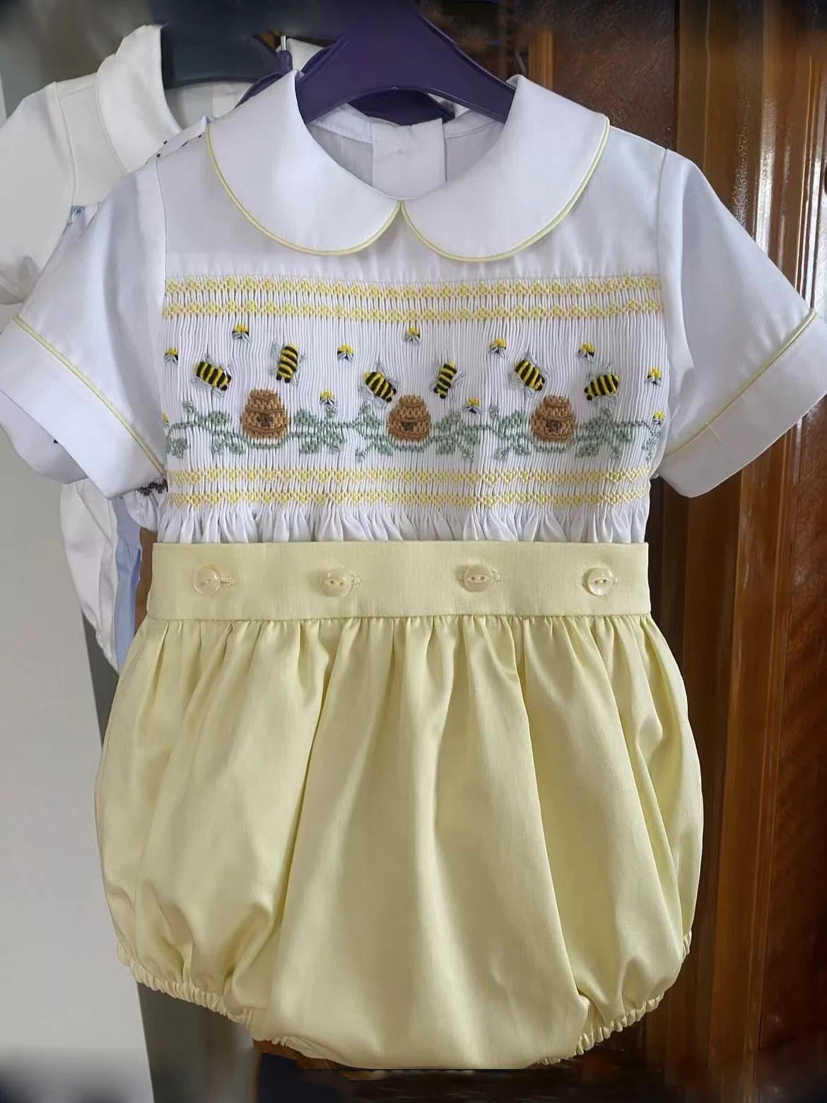 0-6Y Boy Summer  Honneybee Smocked Outfit Suit  A102