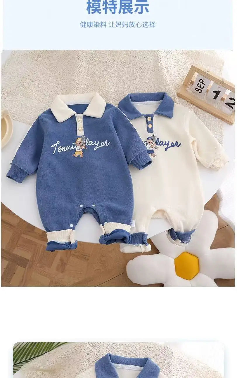 2025 Baby Clothes Boys Girls Babies Handsome Onesies Newborn Outing Outfit Birthday Super Cute Spring and Autumn Clothes Rompers