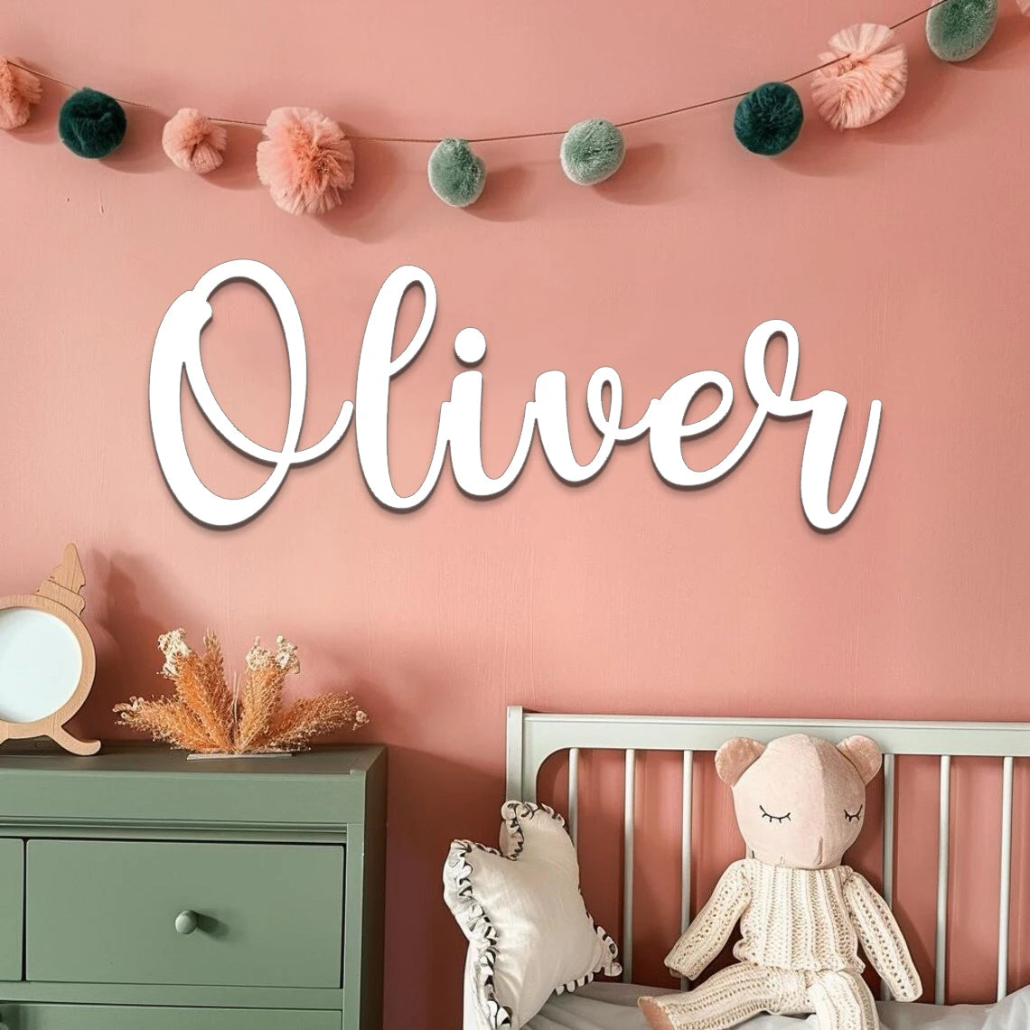 Customized Name Sign Nursery Wooden Baby Name Sign Personalized Baby Home Room Birthday Wedding Nursery Wall Decor
