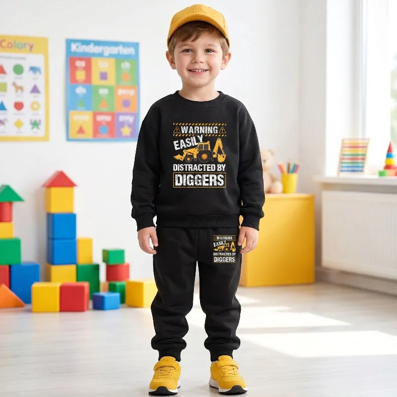 2026(1-8 Years Old) Boys Fashion Tracksuits Kids O Neck Hoodies Long Pants Two Piece Sets Autumn Child Sport Clothes Suit New