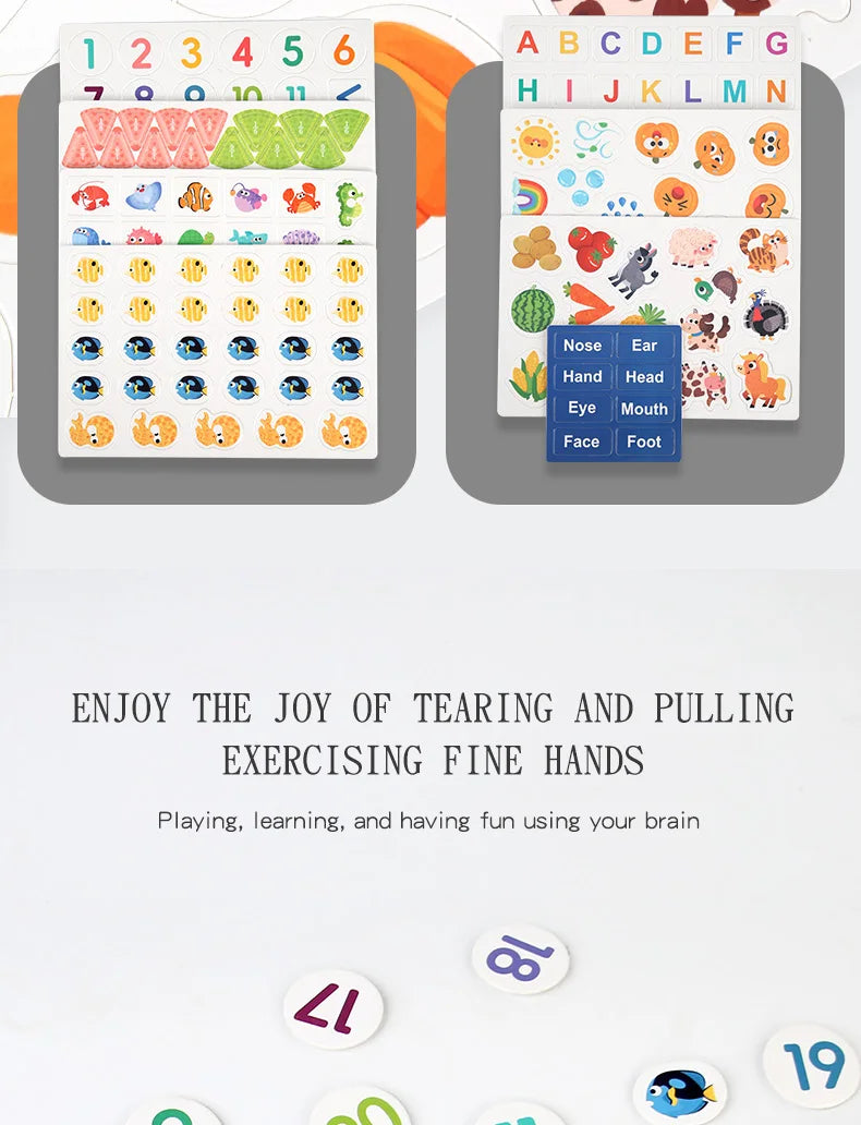 Montessori Baby Busy book My First Quiet Book Paste Early Learning Education Ty Children Toy Matching Game for Babies 2 3 Years
