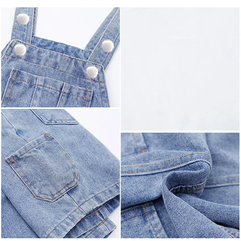 Children's Overalls Pants Boys New Summer Short Jumpsuit New Baby Trousers Bib Jeans Kids Denim Shortalls Age 4 To 14 Years Old