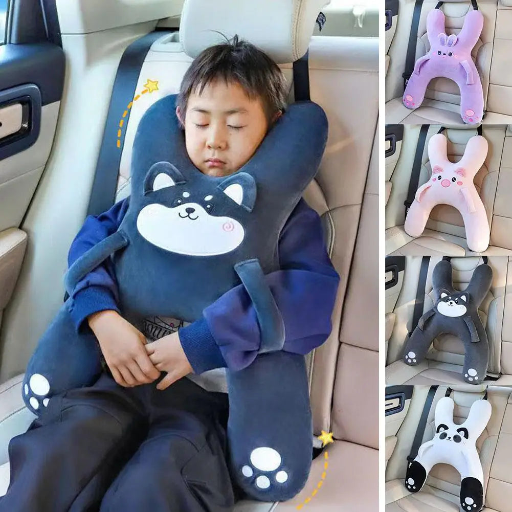 Car Children's Pillow Comfortable And Breathable Car Waist Pillow Child Cute Sleeping Car-Mounted Headrest Cartoon Support B0N1