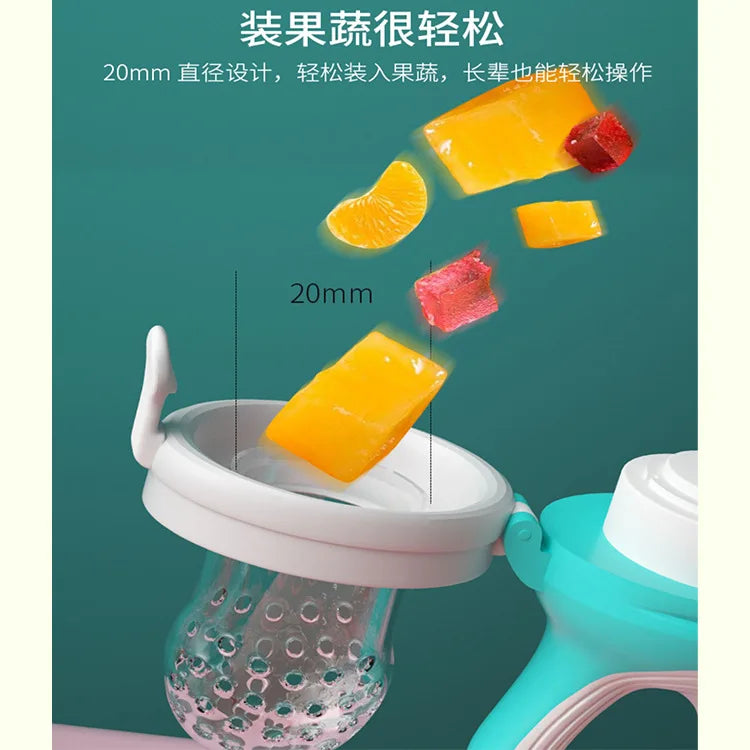 1PCS Silicone Baby Fruit Feeder with Cover Baby Nipple Fresh Food Vegetable Supplement Soother Nibbler Feeding Teething Pacifier