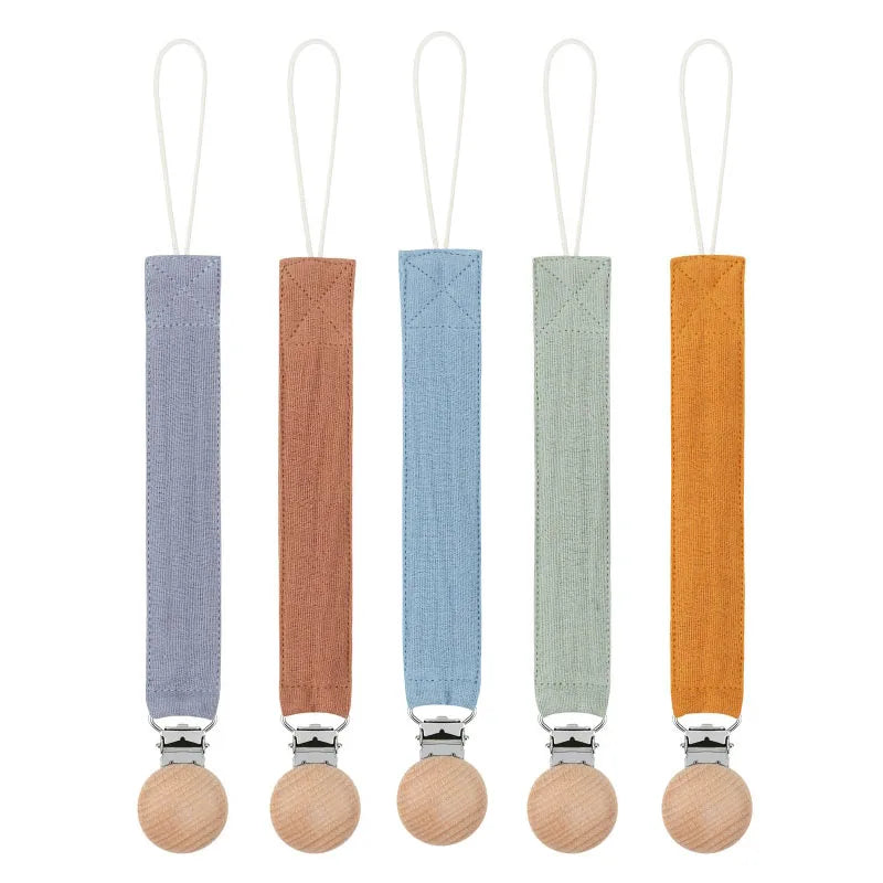 5pcs Baby Pacifier Clips Cotton Pacifier Chain Nipple Bracket Holder For Nipples Toddler Toy Dummy Clip Baby Shower Gift
