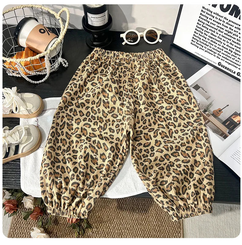1 to 6 Years Spring Printed Casual Sweatpants Kids Girls Boys Corduroy Pants Loose Design Soft Children Trousers