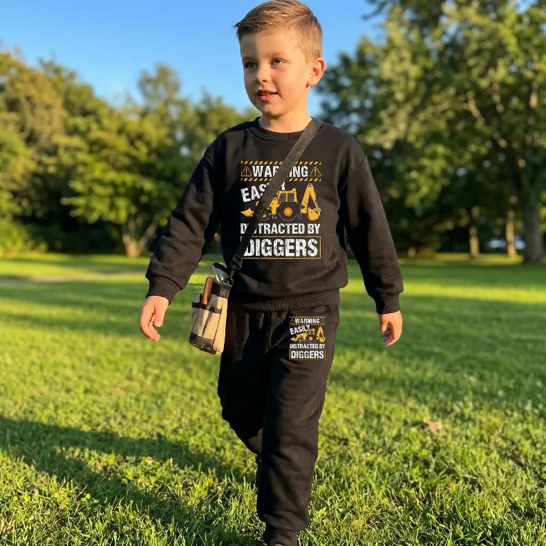 2026(1-8 Years Old) Boys Fashion Tracksuits Kids O Neck Hoodies Long Pants Two Piece Sets Autumn Child Sport Clothes Suit New