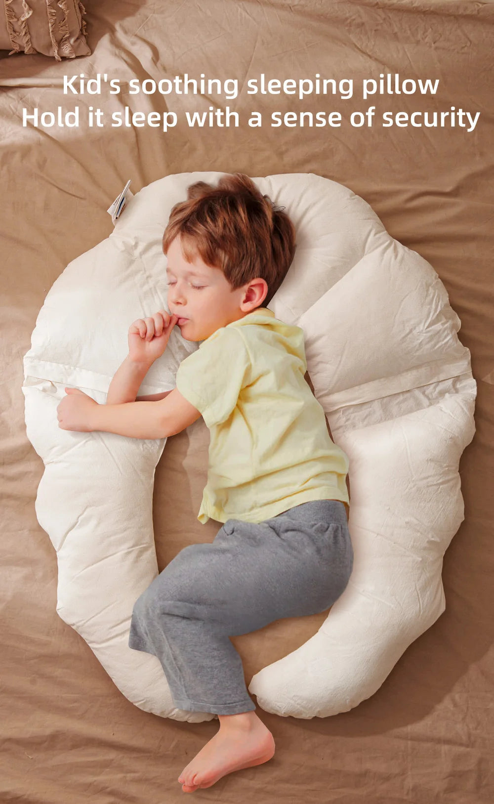 Sunveno Kids Pillows Removable Surround-Style Children Sleep Pillow Cuddle Cushion Soothing Pillow for 2-6 Years