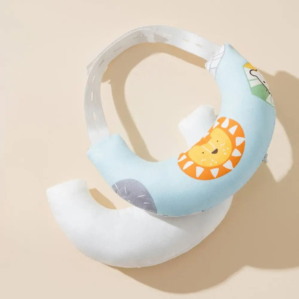 Cotton Baby Neck Support Pillow Curved Design Removable Pillowcase Baby Sleeping Pillow Soft Touch Hidden Zipper