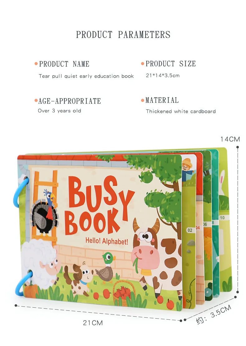 Montessori Baby Busy book My First Quiet Book Paste Early Learning Education Ty Children Toy Matching Game for Babies 2 3 Years